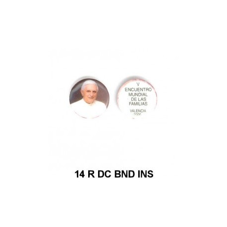 Papa Benedicto XVI e inscrpcion redondo 14m.m. diametro