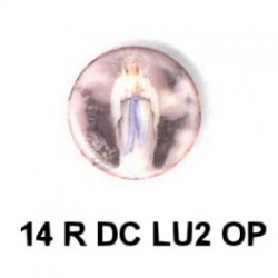Virgen de Lourdes redondo 14m.m. diametro