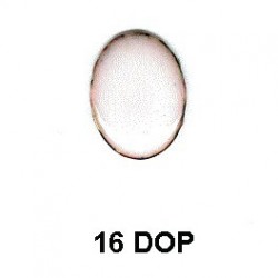 Dorso esmaltado ópalo (blanco) oval 16 m.m.