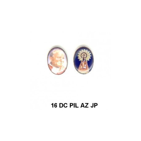 Pap Juan Pablo II/ Virgen del Pilar Oval 16.m.m