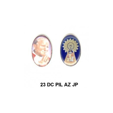 Pap Juan Pablo II/ Virgen del Pilar Oval 23.m.m