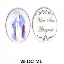 Virgen de Nuestra Señora Milagrosa oval de 25 mm