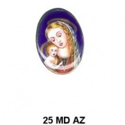 Virgen Madona Azul Oval 25x18 mm