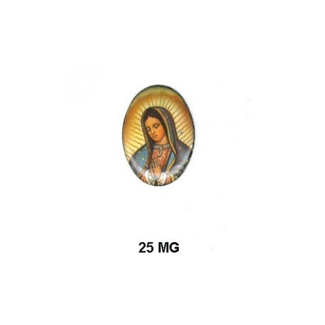 Virgen de Guadalupe esmaltada Oval 25x18 mm