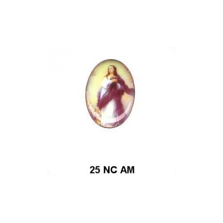 Virgen María de la Concepción esmaltada Oval 25x18 mm