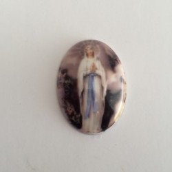 Virgen de Lourdes Oval 25 mm